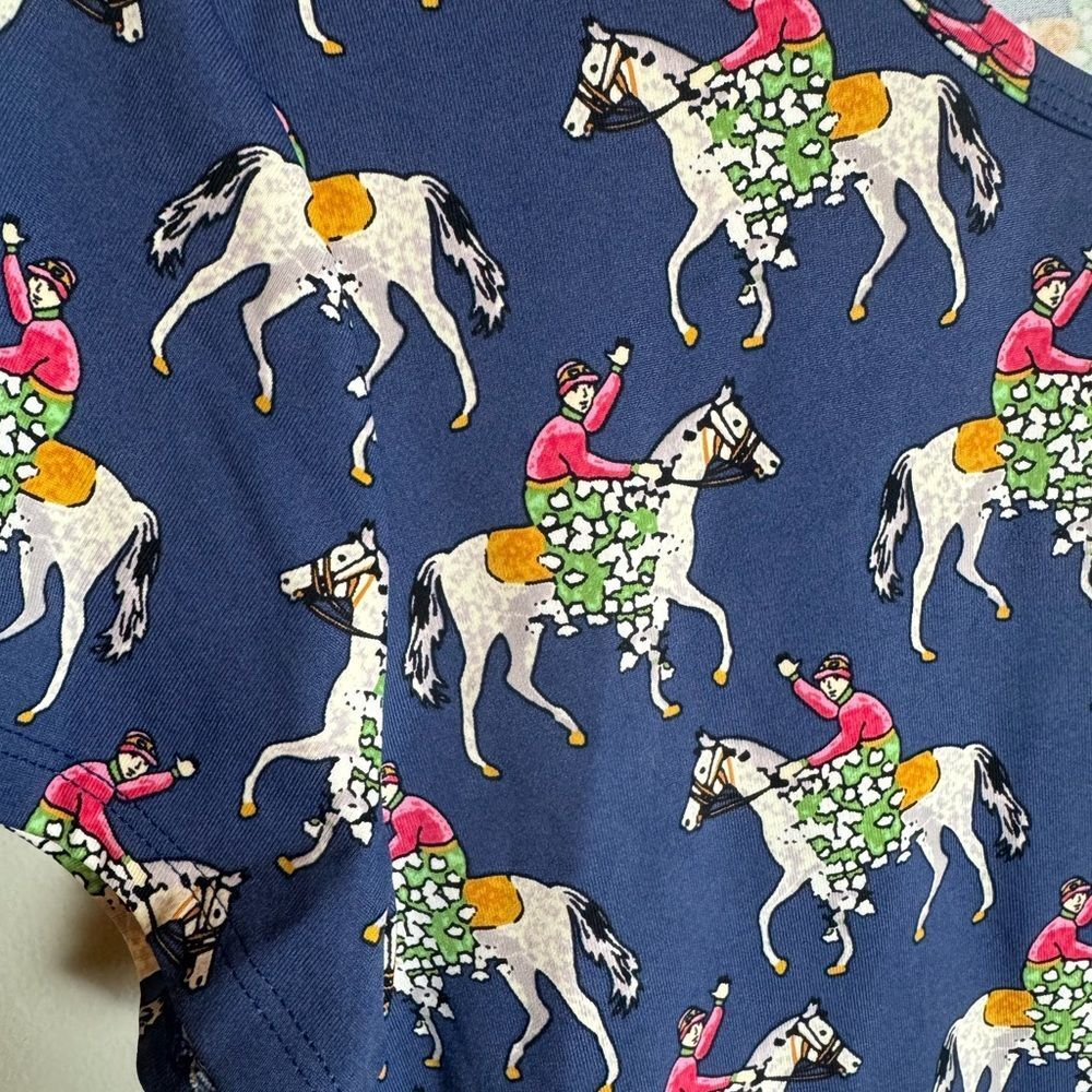 J.McLaughlin Racehorse Equestrian Jockey Short Sleeve Top Kentucky Derby M - Picture 3 of 5
